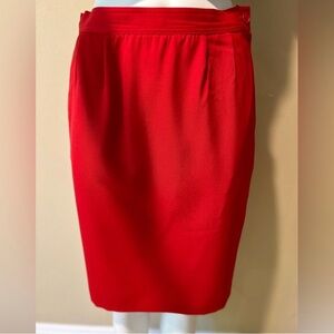 Valentino Classic Red Pencil Skirt - Sleek Office Style